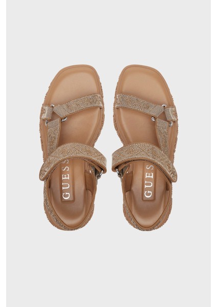 Lode Taşlı 4g Logolu Kalın Taban Cırtlı Sandalet FLJLD2FAL03 Bayan Sandalet Fljld2 FAL03 Beıbr modelleri