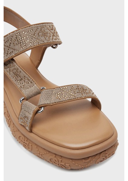 Lode Taşlı 4g Logolu Kalın Taban Cırtlı Sandalet FLJLD2FAL03 Bayan Sandalet Fljld2 FAL03 Beıbr indirimleri