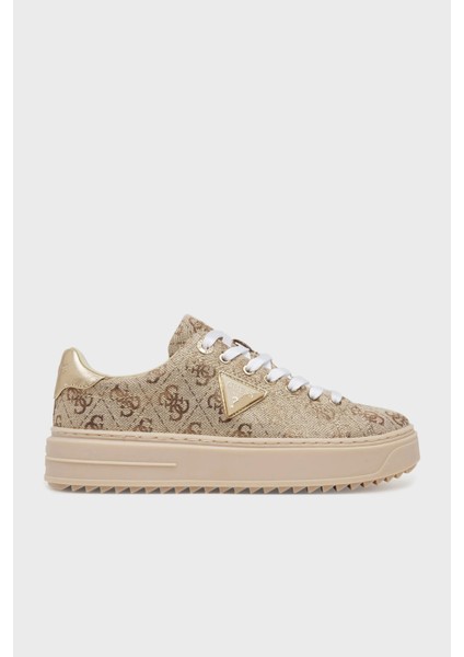 Denesa 4g Logolu Kalın Taban Sneaker Ayakkabı FLJD13FAM12 Bayan Ayakkabı FLJD13 FAM12 Gold
