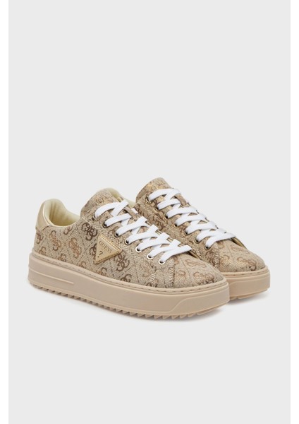 Denesa 4g Logolu Kalın Taban Sneaker Ayakkabı FLJD13FAM12 Bayan Ayakkabı FLJD13 FAM12 Gold