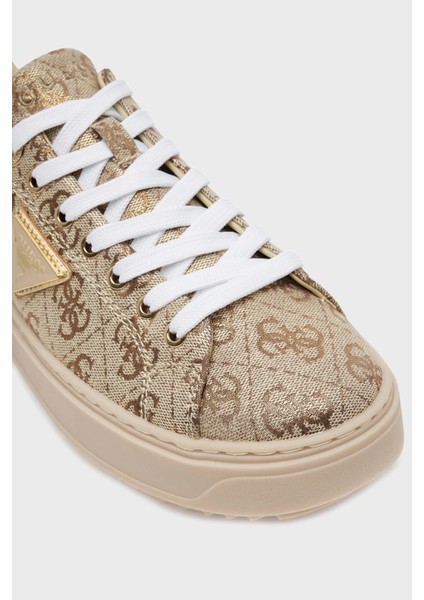 Denesa 4g Logolu Kalın Taban Sneaker Ayakkabı FLJD13FAM12 Bayan Ayakkabı FLJD13 FAM12 Gold