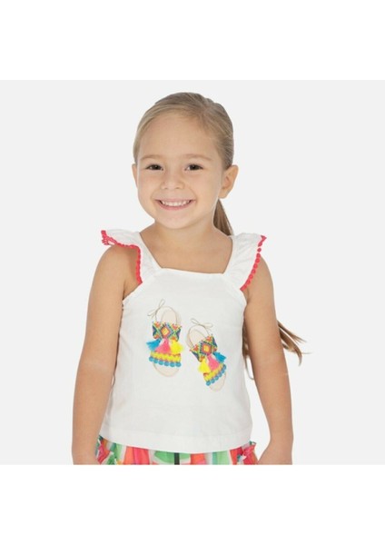 Yazlık Kız Kolsuz Bluz Kırmızı fırsatları