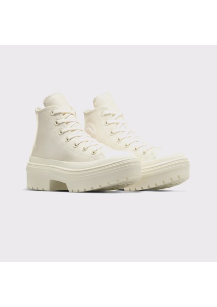 Chuck Taylor All Star Lugged Heel Kadın Bej Deri Platform Sneaker