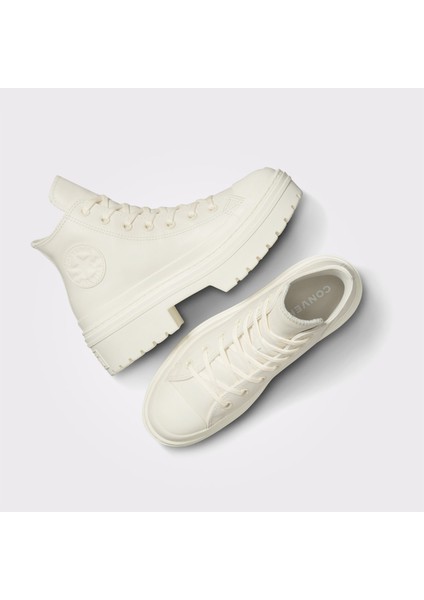 Chuck Taylor All Star Lugged Heel Kadın Bej Deri Platform Sneaker