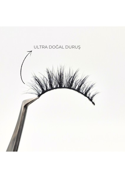 Doğal Görünümlü Gerçek Kıl Tam Boy İpek Takma Kirpik (1 Çift) - Mink Eyelash No: N3