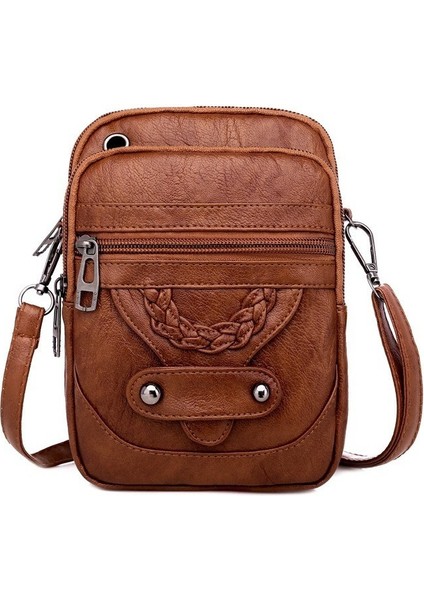 Kadın Tek Omuz Vintage Kapaklı Crossbody Çanta (Yurt Dışından)