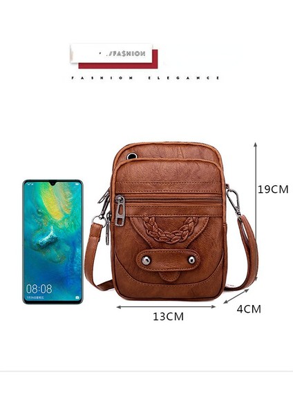 Kadın Tek Omuz Vintage Kapaklı Crossbody Çanta (Yurt Dışından)