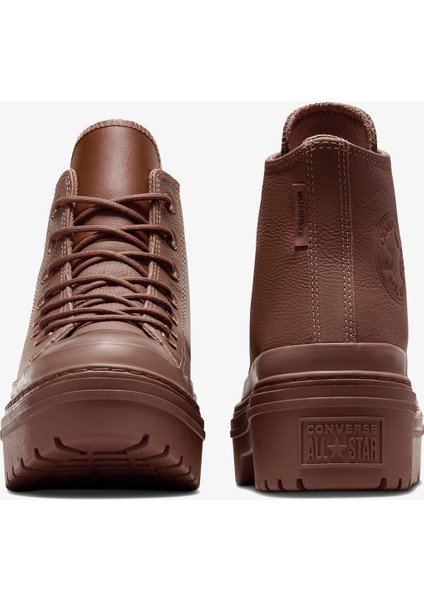 Chuck Taylor All Star Lugged Heel Kadın Kahverengi Deri Platform Sneaker modelleri
