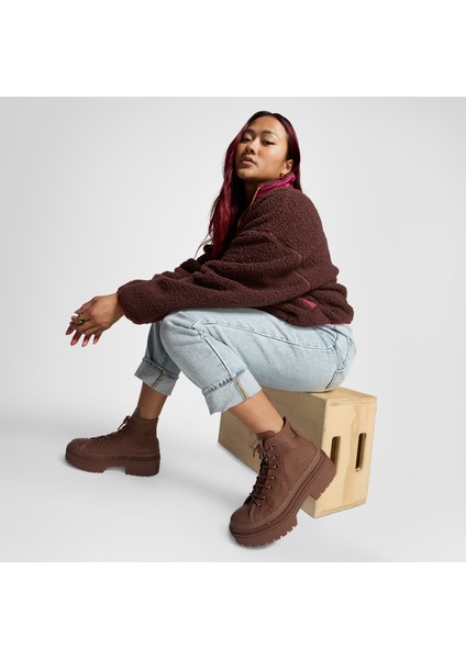 Chuck Taylor All Star Lugged Heel Kadın Kahverengi Deri Platform Sneaker indirimleri