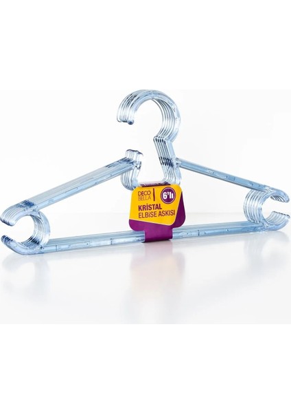 Braves 12'li Mavi Elbise Askısı Kristal Askı Yetişkin Askısı Şeffaf Giysi Ceket Askısı