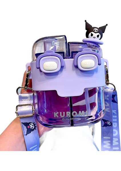 Çift Içimli Bölmeli Pipetli Dak Büyük Kapasiteli Plastik Dak Öğrenci Su Dağı Su Şişesi (Yurt Dışından)