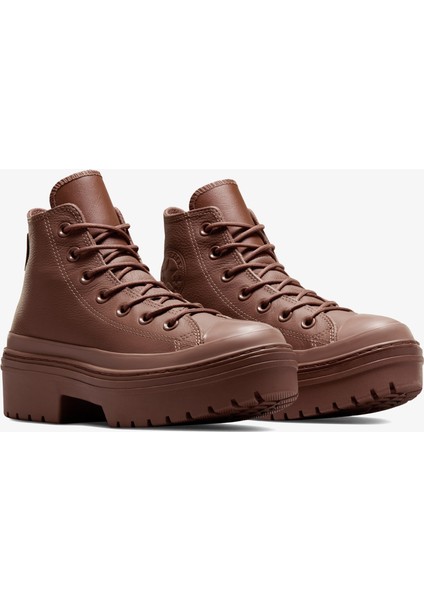 Chuck Taylor All Star Lugged Heel Kadın Kahverengi Deri Platform Sneaker