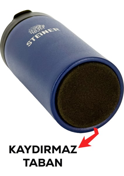 Paslanmaz Çelik Termos 380 ml Mat Lacivert Sıcak ve Soğuk Tutma Özellikli Termos