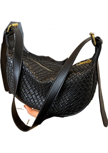 Retro Omuz Çantası Yüz Dokuma Börek Çanta Kadın Crossbody Çanta (Yurt Dışından)