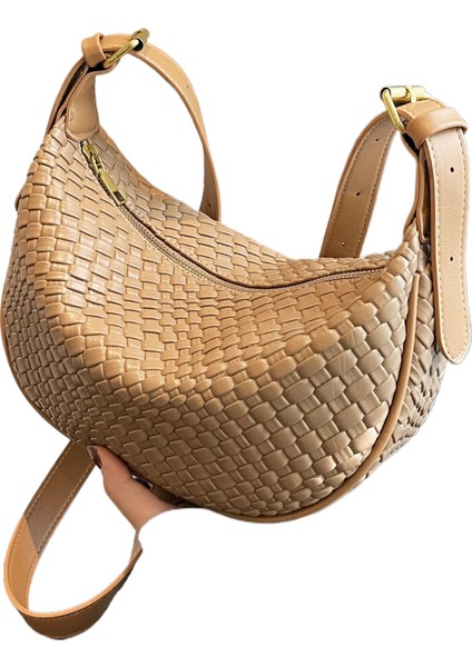 Retro Omuz Çantası Yüz Dokuma Börek Çanta Kadın Crossbody Çanta (Yurt Dışından)