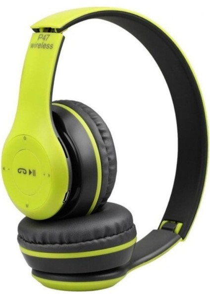 (Çkr) P47 Wireless 5.0 Edr Bluetooth Kablosuz Mp3 Çalar Kulaklık P47