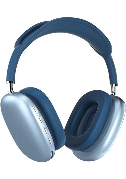 P9 Air Max Kablosuz 5.0 Mikrofonlu Bluetooth Kulaklık Mavi (P9)