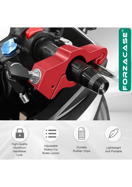 Universal Metal Motosiklet Kilidi 2 Anahtarlı Gidon ve Fren Kilit - FC1002 indirimleri