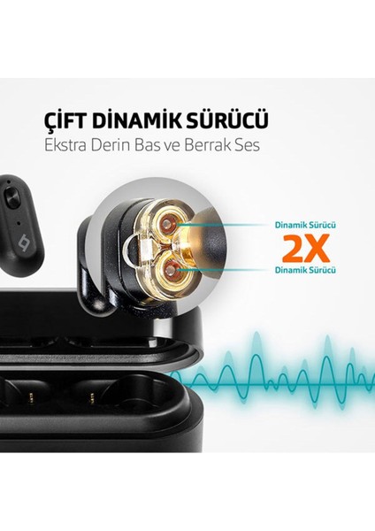 Airbeat Duo Tws Çift Dinamik Sürücülü Qualcomm Aptx Teknolojili Bluetooth Kablosuz Kulaklık fiyatları