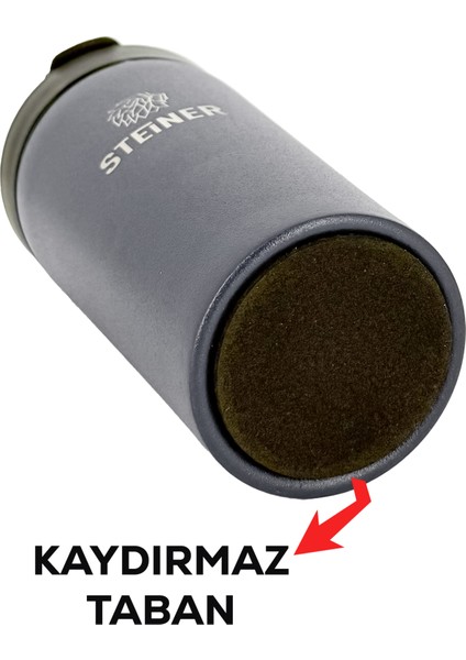 Paslanmaz Çelik Termos 380 ml Mat Antrasit Sıcak ve Soğuk Tutma Özellikli Termos