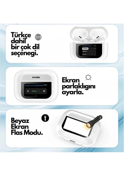 Anc+Enc Dokunmatik Ekranlı Bluetooth Kulaklık Ios Android Tüm Telefonlara Uyumlu Kulaklık Bt modelleri
