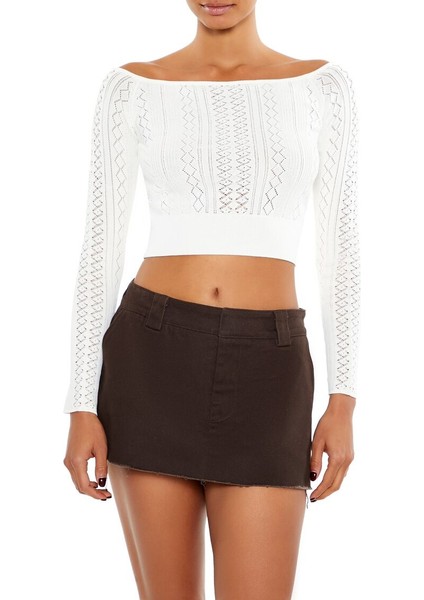 Pointelle Triko Crop Kazak