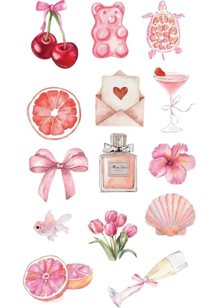 Pink Collection Barbie Sticker, Çıkartma, Ajanda, Günlük, Planlayıcı, Bullet Journal , Scrapbook