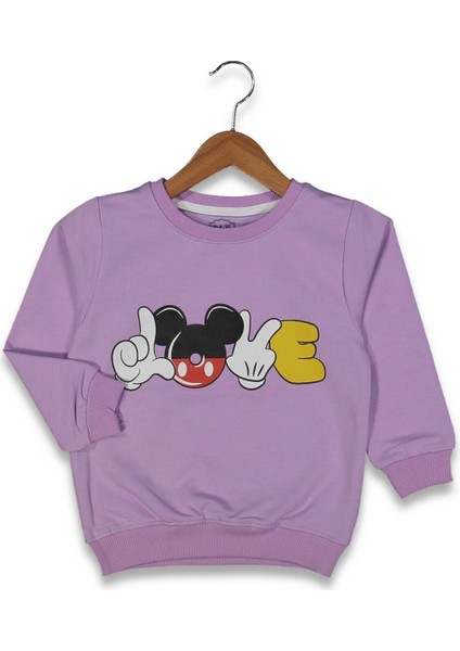 Kız 9/12 Yaş Love Yapan Miki Baskılı Sweat