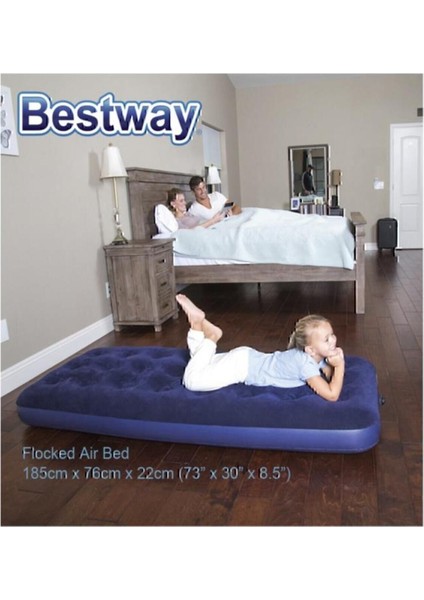 67000 Tek Kişilik Hafif ve Taşınabilir Şişme Yatak 185x76x22 cm Açık Alan Kullanımı için fiyatları