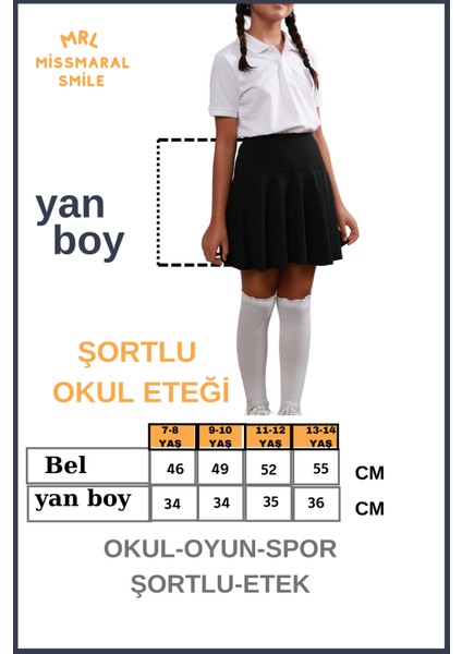 Siyah Yüksek Bel Şortlu Etek Skirt With Shorts 1101