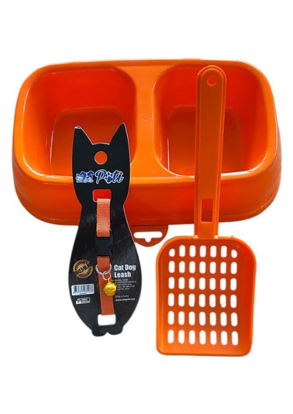 Kedi Mama Kabı - Kum Küreği - Tasma Set