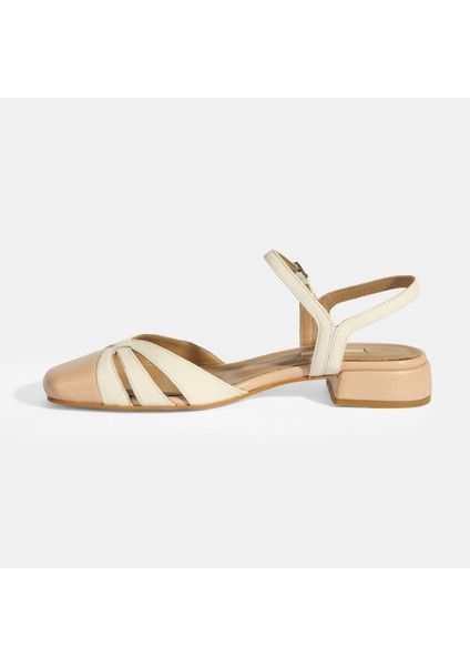 Rolenda Beyaz Kadın Slingback Deri Günlük Ayakkabı modelleri