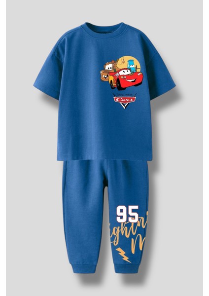 Erkek Çocuk Disney Cars Lightning Mcqueen Baskılı Tişört ve Eşofman Takımı - Konforlu ve Şık Spor Kombin