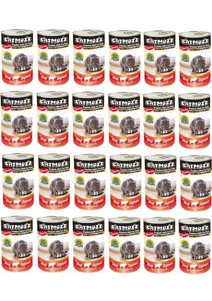Starlet Premium Tahılsız Şekersiz Biftekli Yetişkin Kedi Konservesi 415 gr x 24 Adet