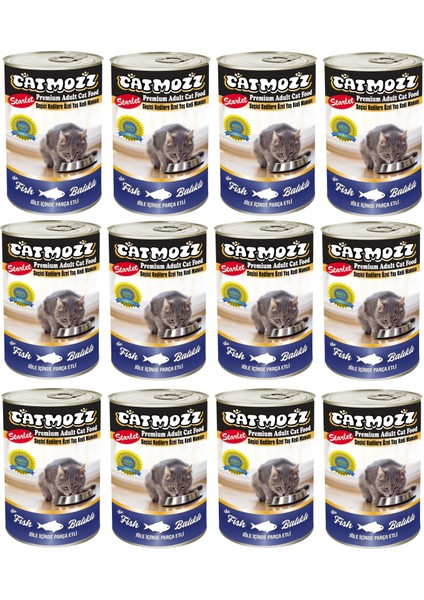Starlet Premium Tahılsız Şekersiz Balıklı Yetişkin Kedi Konservesi 415 gr x 12 Adet