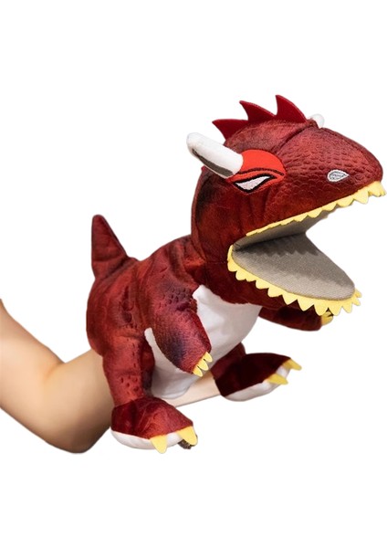 Sevimli Peluş Bebek El Kuklası Ebeveyn-Çocuk Oyunu Dinozor Tyrannosaurus Rex Hayvan Eln Bebek Bez Bebek El Kuklası (Yurt Dışından)
