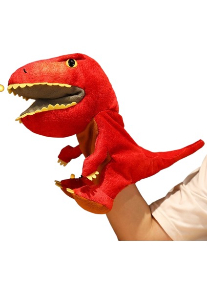 Sevimli Peluş Bebek El Kuklası Ebeveyn-Çocuk Oyunu Dinozor Tyrannosaurus Rex Hayvan Eln Bebek Bez Bebek El Kuklası (Yurt Dışından)