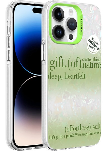 Apple iPhone 14 Pro Max Kılıf Mermer Desenli Zore Marbello KAPAK-YEŞIL-8680436705360-NOİR90947