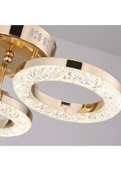 Oylum 3'lü Gold 24 Watt Kristalli Koridor Salon LED Plafonyer Avize fırsatları