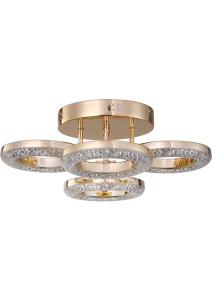 Oylum 4'lü Gold 24 Watt Kristalli Koridor Salon LED Plafonyer Avize fiyatları