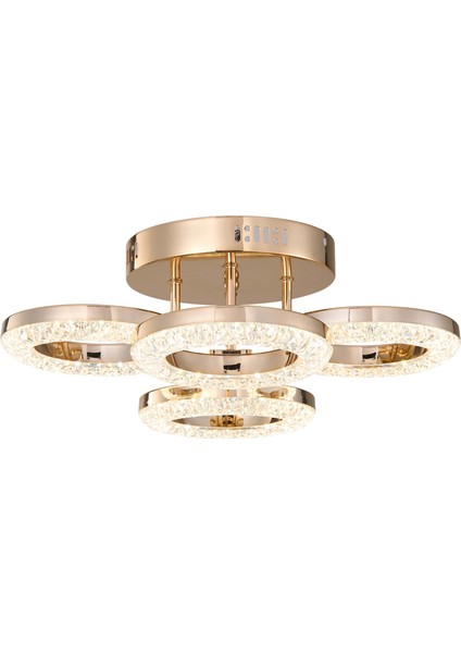 Oylum 4'lü Gold 24 Watt Kristalli Koridor Salon LED Plafonyer Avize modelleri