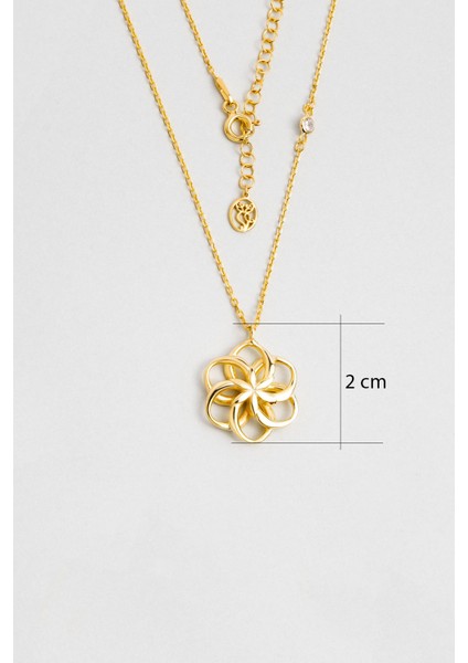 Yaşam Çiçeği 18 Ayar Sarı Altın Kaplama 45 cm Gümüş Kolye fiyatları