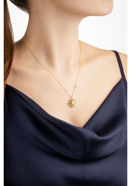 Yaşam Çiçeği 18 Ayar Sarı Altın Kaplama 45 cm Gümüş Kolye fırsatları