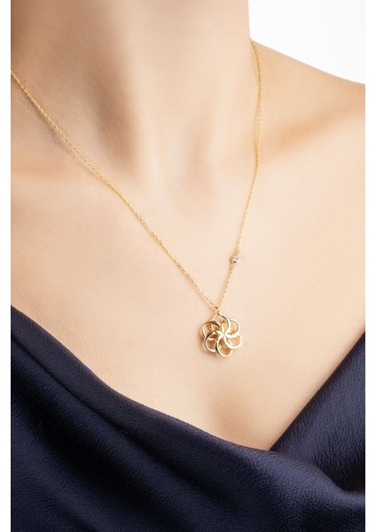 Yaşam Çiçeği 18 Ayar Sarı Altın Kaplama 45 cm Gümüş Kolye indirimleri