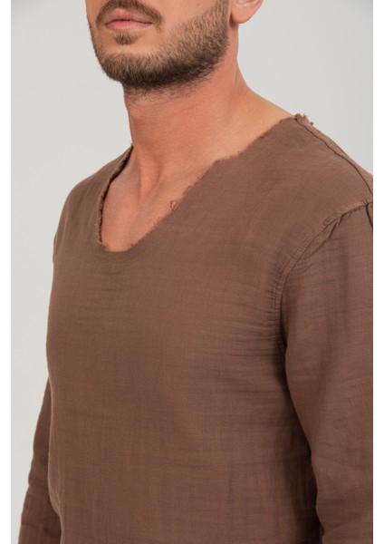 Erkek %100 Pamuk Rahat Kesim Uzun Kollu T-Shirt - Şık ve Modern Tasarım