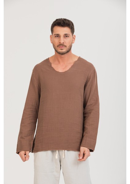 Erkek %100 Pamuk Rahat Kesim Uzun Kollu T-Shirt - Şık ve Modern Tasarım fiyatları