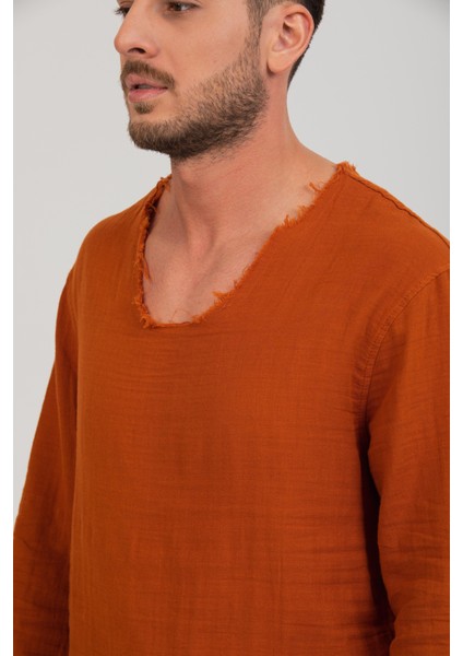 Erkek %100 Pamuk Rahat Kesim Uzun Kollu T-Shirt - Şık ve Modern Tasarım