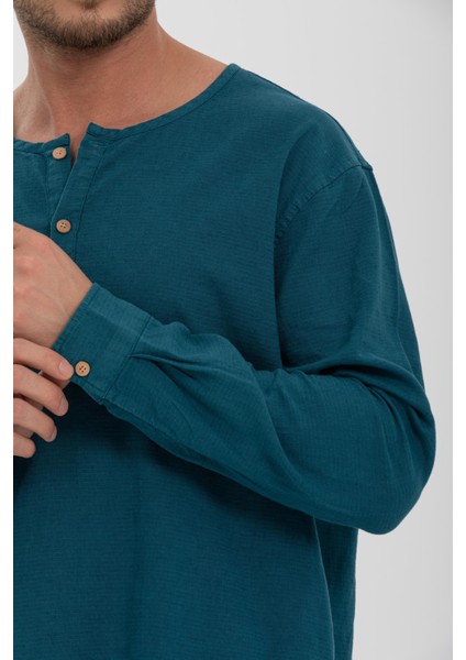 %100 Pamuk, Hakim Yaka Erkek Uzun Kollu Gömlek