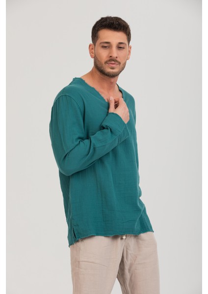 Erkek %100 Pamuk Rahat Kesim Uzun Kollu T-Shirt - Şık ve Modern Tasarım modelleri