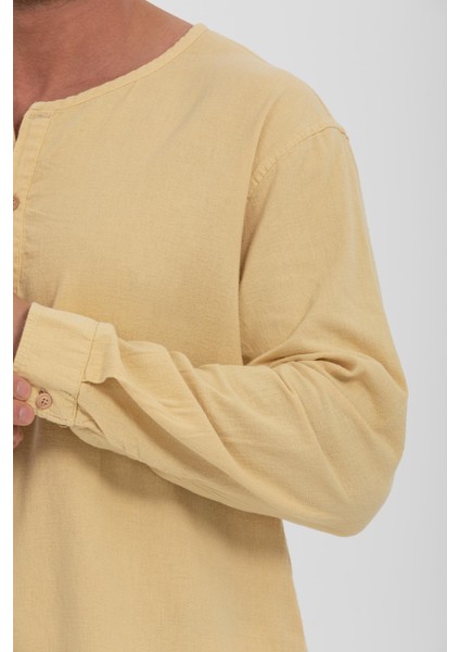 %100 Pamuk, Hakim Yaka Erkek Uzun Kollu Gömlek